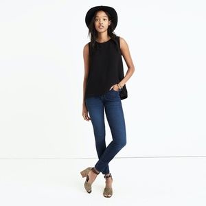 Madewell Daynight Split Back Black Tank Blouse